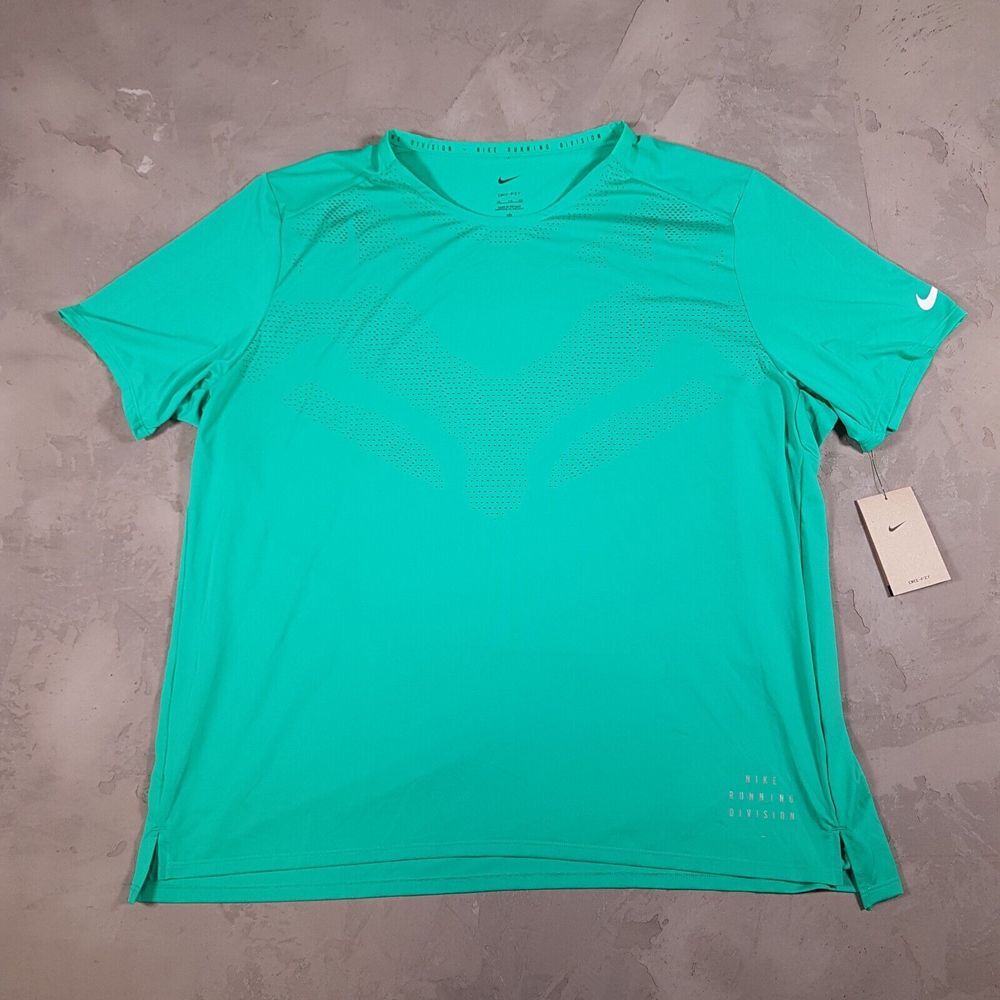 NIKE Dri-FIT Run Division Rise 365 Mens Size 2XL‎ Green Running Hiking Active